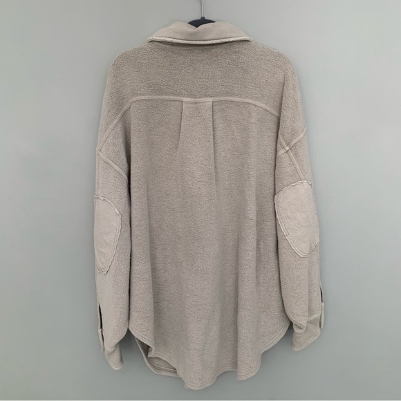 Free People We The Free Peached Twill Shirt Jacket long sleeve button front - Picture 8 of 13